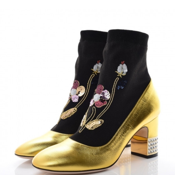 Gucci "Candy" Embroidered Ankle Sock Booties - Picture 2 of 12